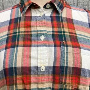 Ladies J Crew Plaid Button Down Shirt- Size medium